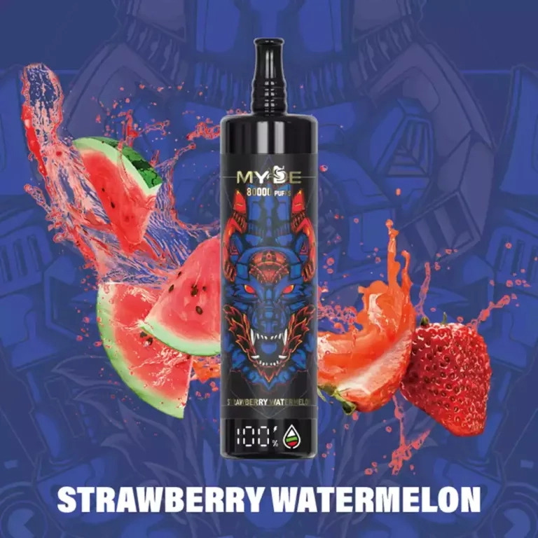 MYDE Shisha Hookah 80000 Puffs 80K LCD Display Disposable Vape Strawberry Kiwi