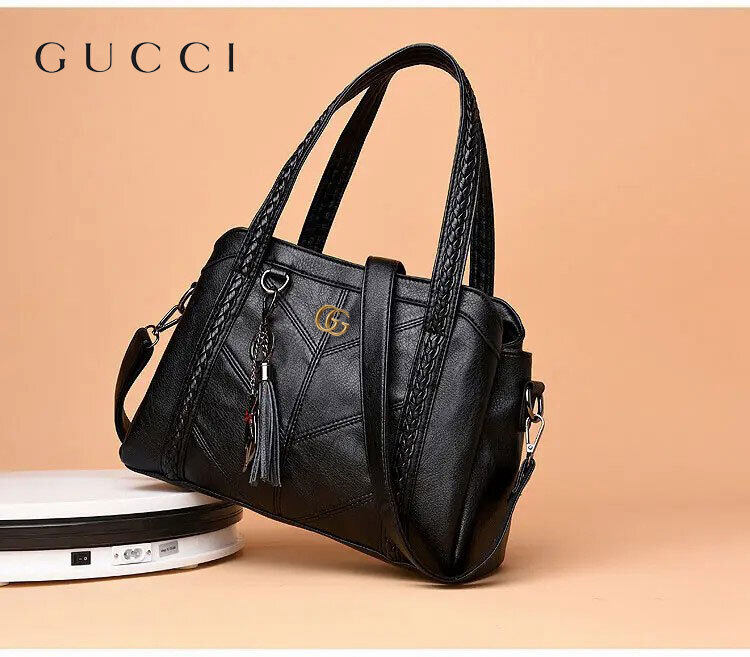 Torba GUCCI Fashion wykonana ze skóry bydlęcej, trójwarstwowa o dużej pojemności, świetny stosunek ceny do jakości!