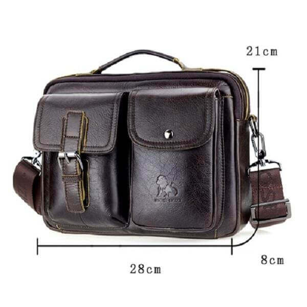 Torba na ramię z prawdziwej skóry dla mężczyzn Business Messenger Bag