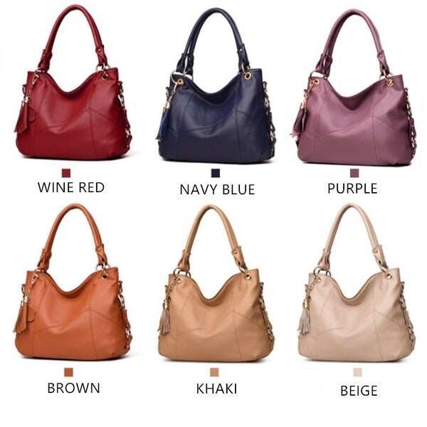 Nova bolsa de ombro de couro PU de grande capacidade