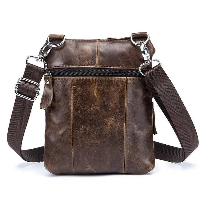 Męska skórzana mała torba listonoszka Crossbody