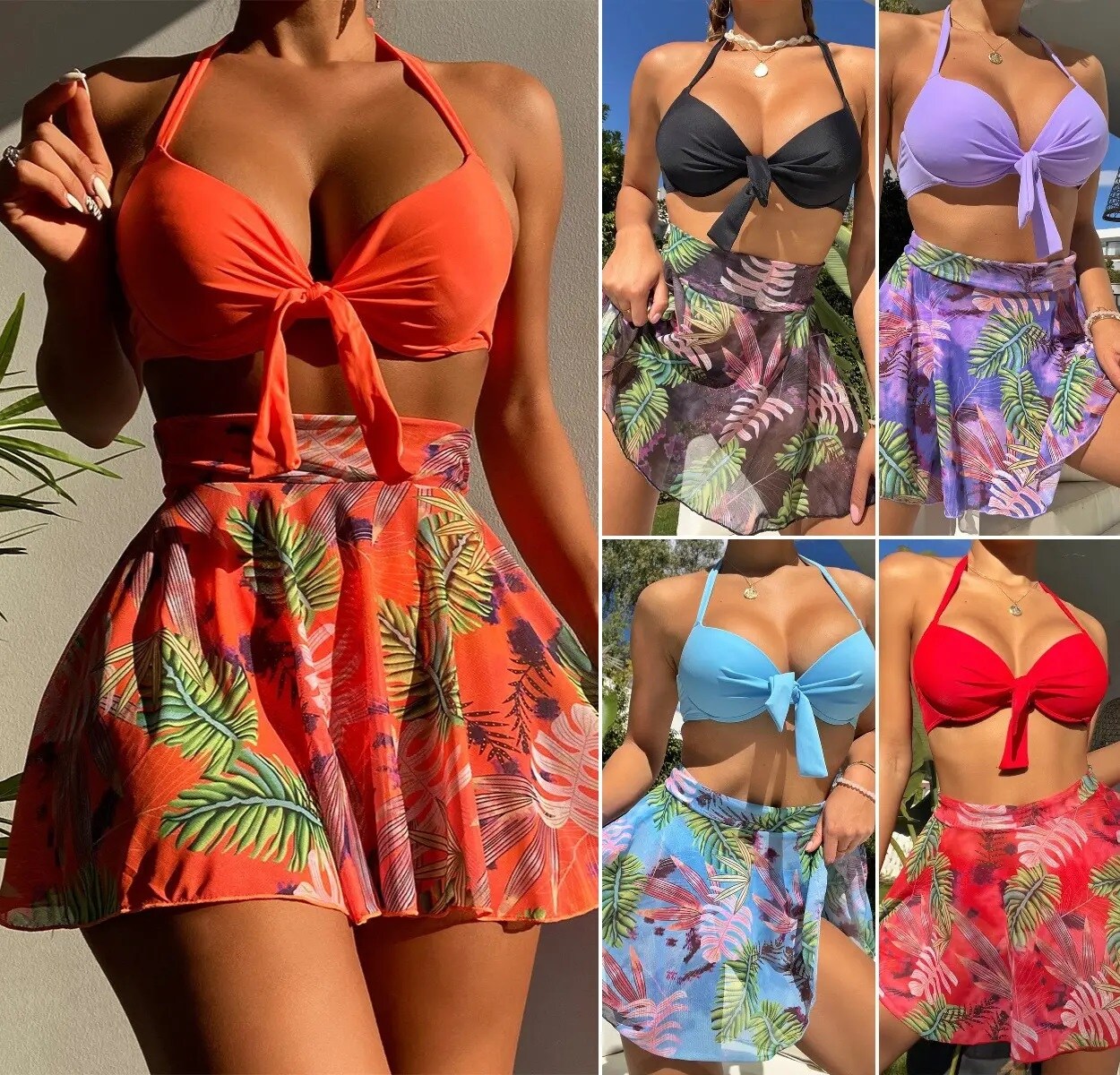 【Buy One Get One Free】Sexy Printed Three-Piece Swimsuit