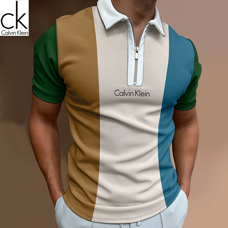 Calvin Klein ® Kontrastowa kolorowa swobodna koszulka polo , 2 sztuki
