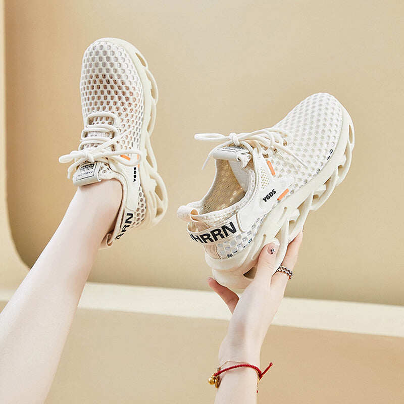 Tênis de corrida feminino respirável e antiderrapante com sola macia