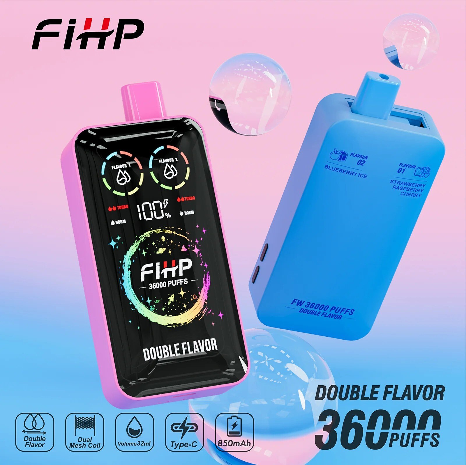 FIHP 36,000 Puffs Double-tastes Vape