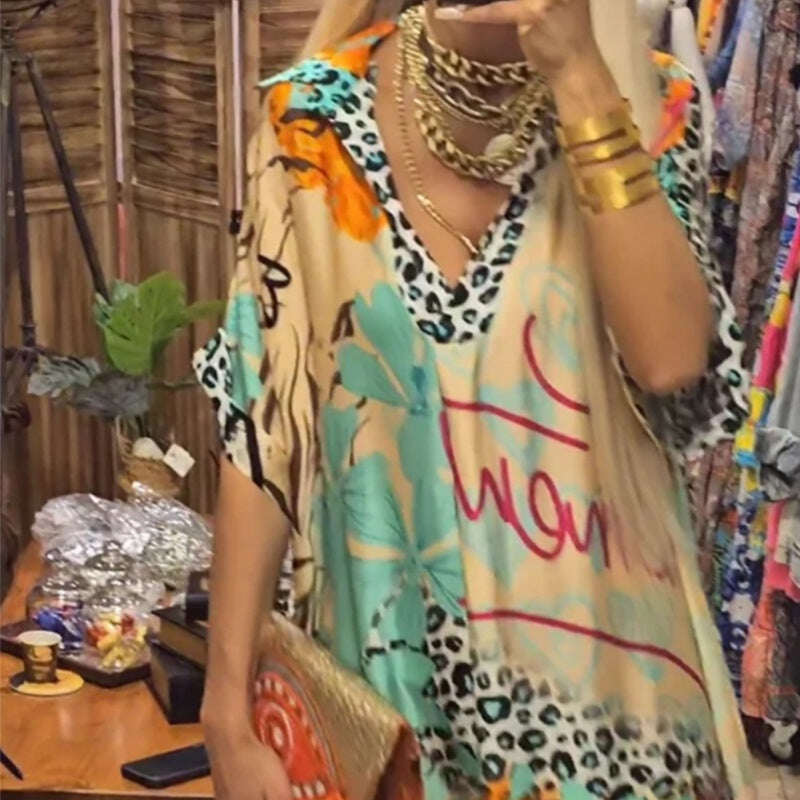 Vestido estampado completo feminino | Elegante