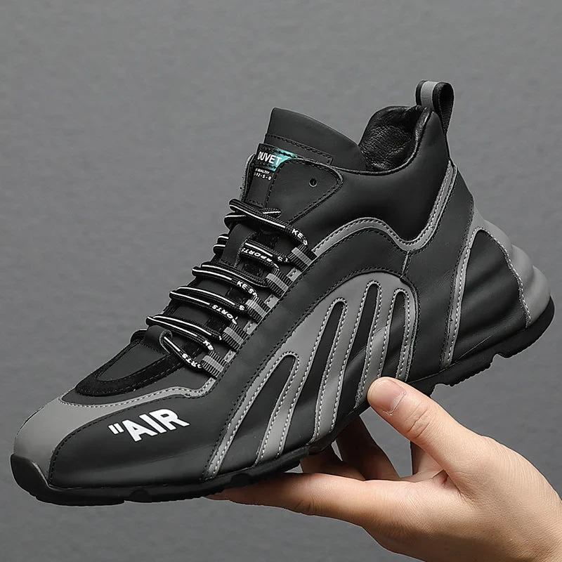 Męskie skórzane sneakersy z nadrukiem zebry