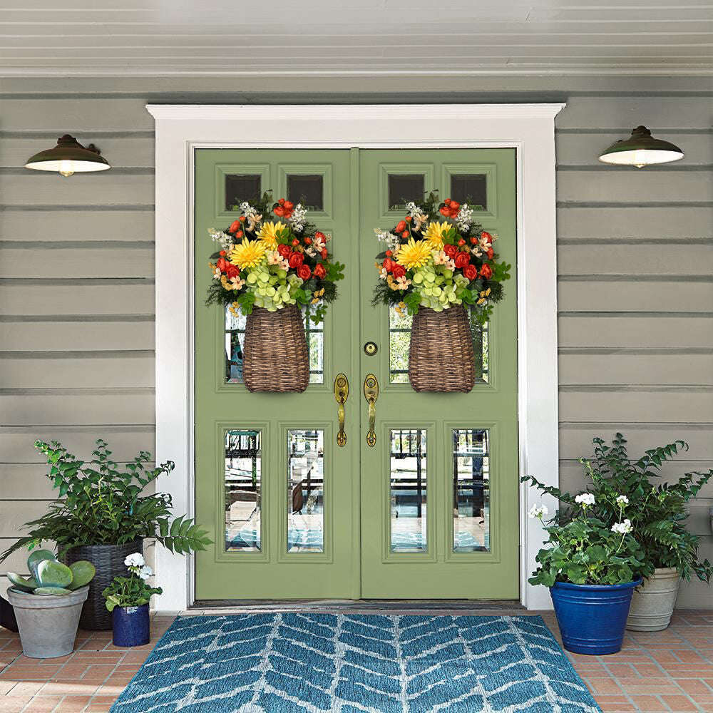 💐Dveřní věnec z divokých květů a pryskyřníků💐(🎁Sleva 45%🎁)