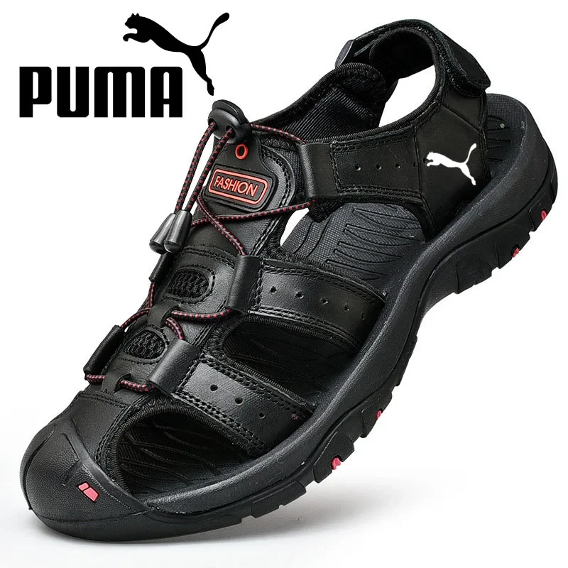 Sandały PUMA® szyte ręcznie ze skóry cielęcej