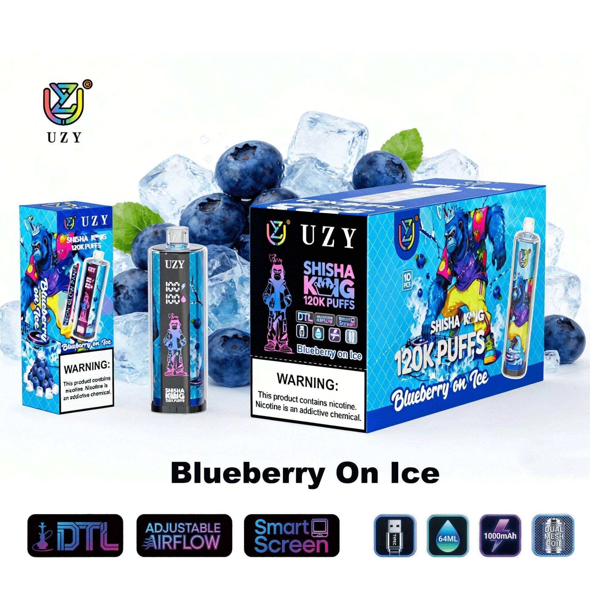 UZY Shisha Hookah King 120K slukk | DTL Vape, Crystal Design, Újratölthető