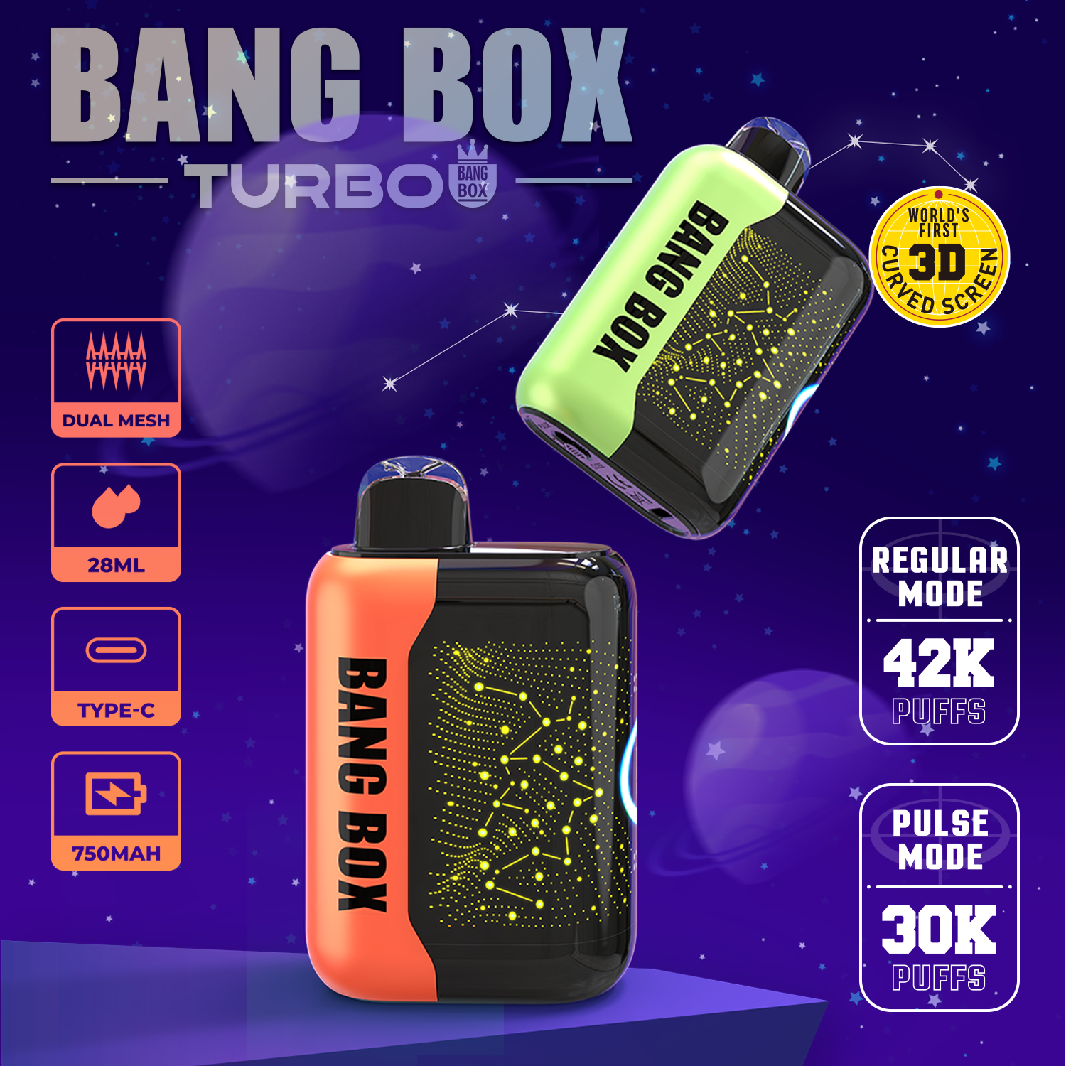 Bang Box TURBO 42000 puffs disposable starry sky electronic cigarette