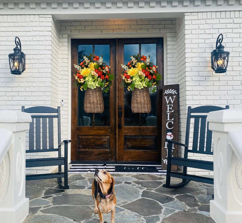 💐Dveřní věnec z divokých květů a pryskyřníků💐(🎁Sleva 45%🎁)