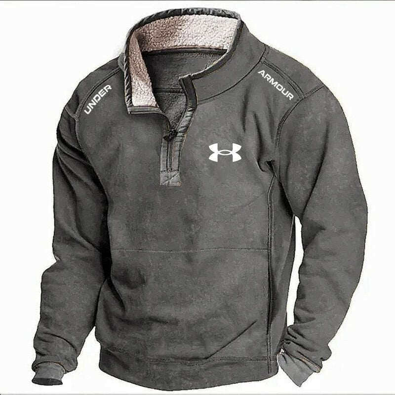 Suéter masculino com zíper Sherpa