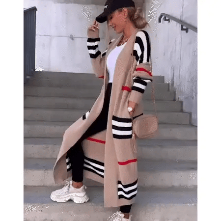 EMA | CASACO DE MALHA LONGO NA MODA