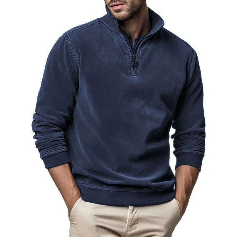 M-4XL🔥Moletom com capuz vintage com zíper masculino