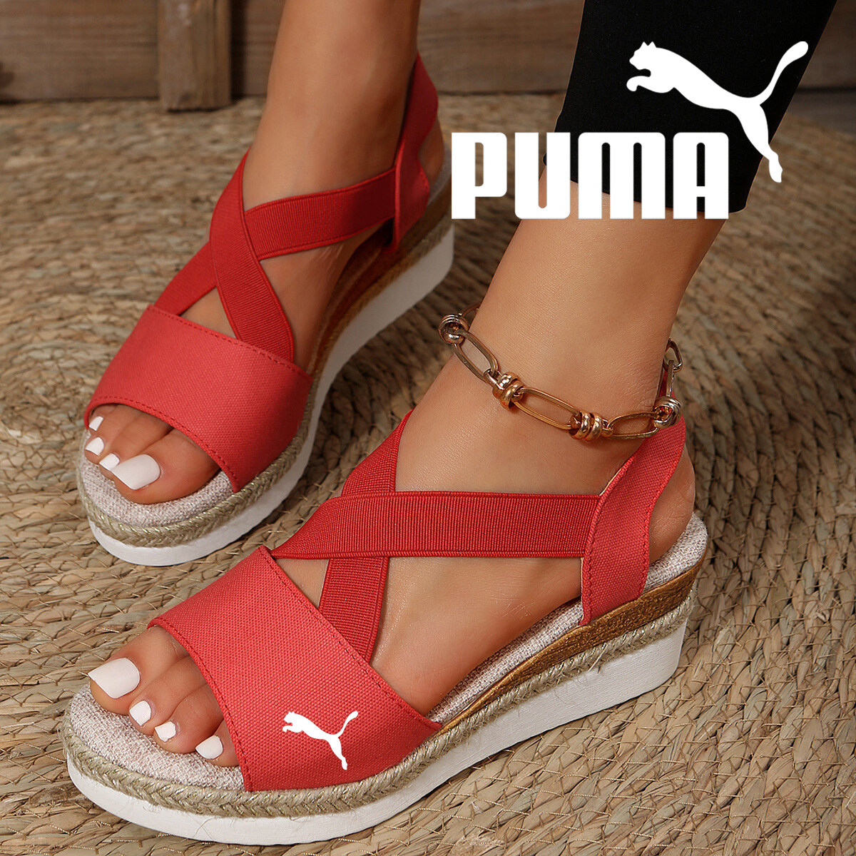 PUMA® Oddychające Sandały Platformowe Na Koturnie