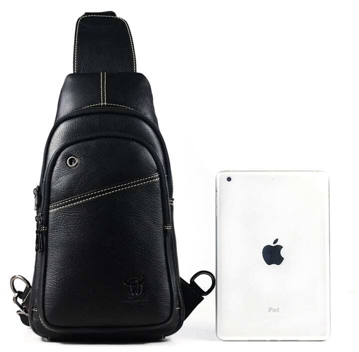 Męska torba na ramię z prawdziwej skóry Travel Sling Chest Bag