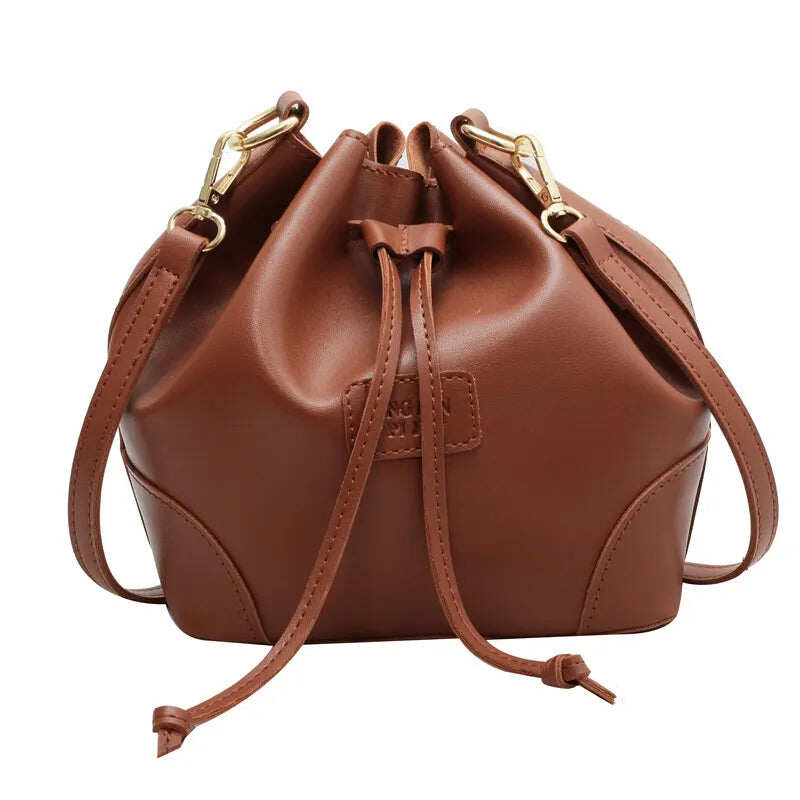 Balde de ombro xadrez bordado moda retrô de grande capacidade