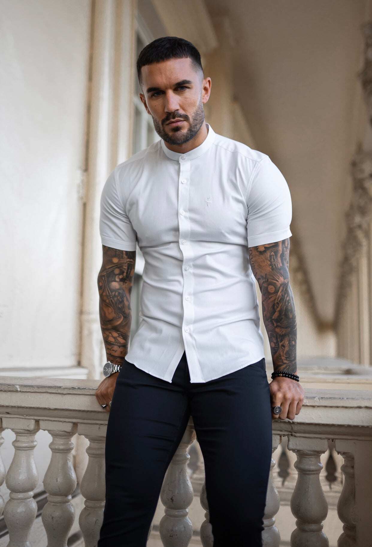 Slim Stretch Black Sateen Trousers - FSH405