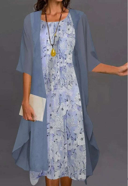 Нова елегантна рокля с принт от две части за 2022 г